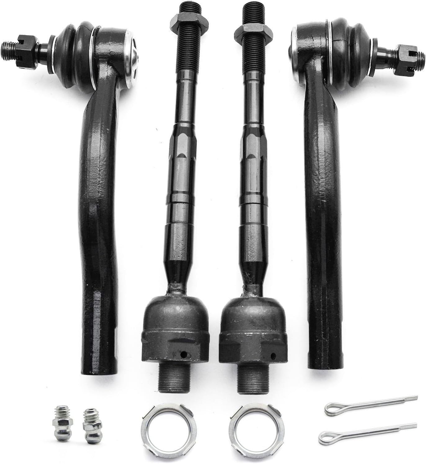4PCS Front Inner Outer Tie Rod End Kit EV800216 ES800031 ES800032 for Nissan Armada 05-15 | 17-23, Titan 05-15, for Infiniti Qx56 05-13 Qx80 14-23 5.6L