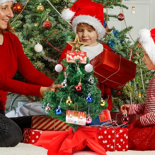 Yostyle Mini árvore de Natal de mesa, decoração de árvore de Natal pequena artificial de 50 cm com t