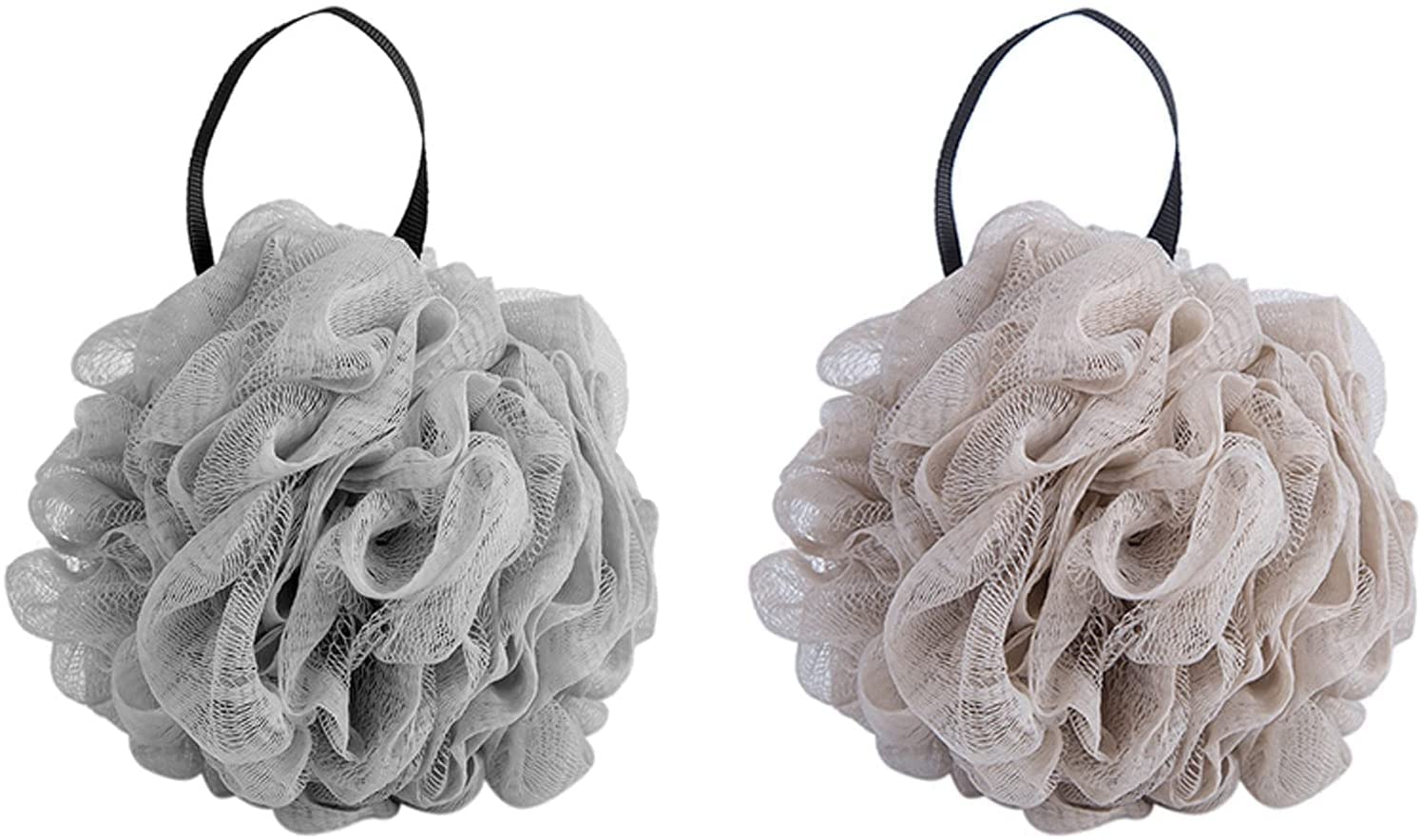 Esponja de ducha, pufs de baño, cepillo exfoliante corporal de malla de lufa, esponjas de ducha de baño suaves, esponja de lufa, exfoliante corporal para la piel, lavado de lufa, 1 pieza rosa (gris