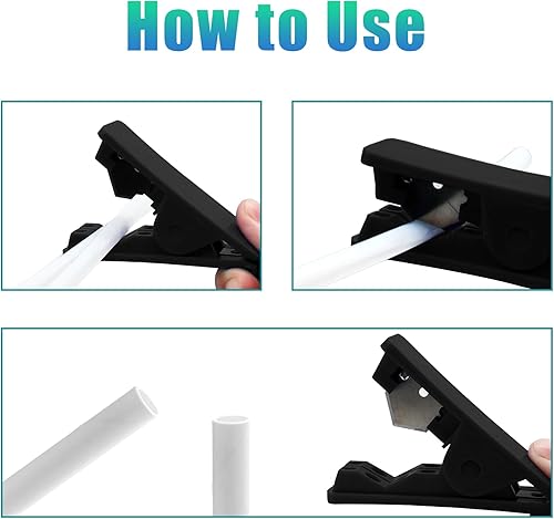 Miniatura 9 de 3 piezas de cortador de tubos de plástico PTFE, cortador de tubo rojo, cortador de manguera de tubo cuadrado para tubo de nailon PVC PU y manguera