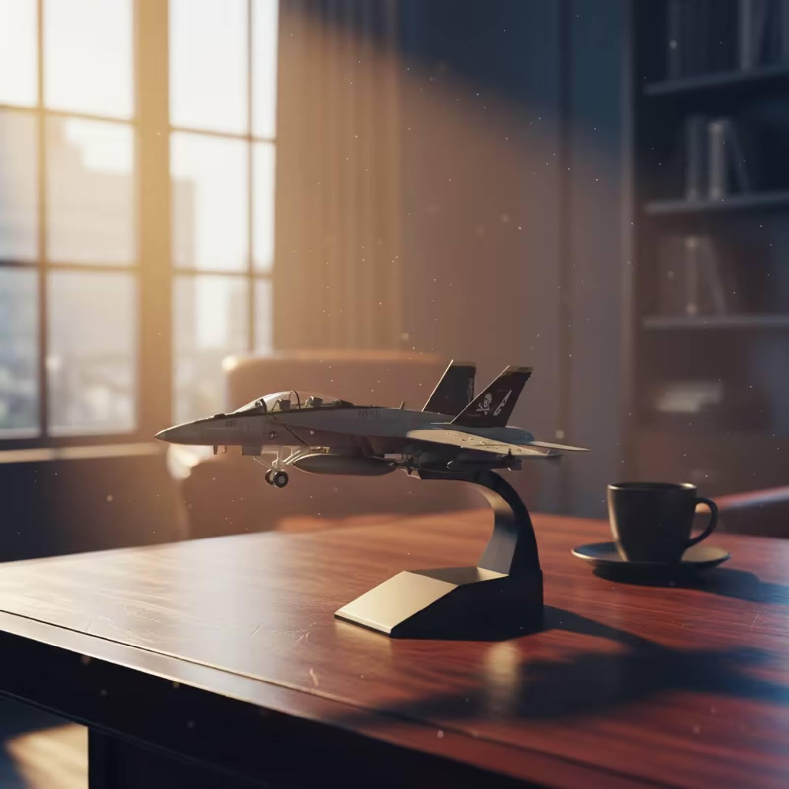Modellino in 1:100 Stabile Aereo in Lega con Piedistallo Accattivante Velivolo Militare Miniatura per Mensola, 1 100 F/A-18F