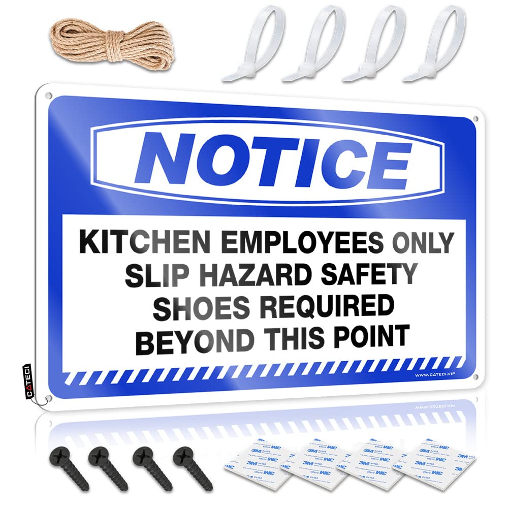 STWNVOITV Man Cave Sign Metal Sign Notice Kitchen Employees Only Slip Hazard Safety Tin Sign Drinking Signs Funny Beer Signs For Man Cave(20X30CM)