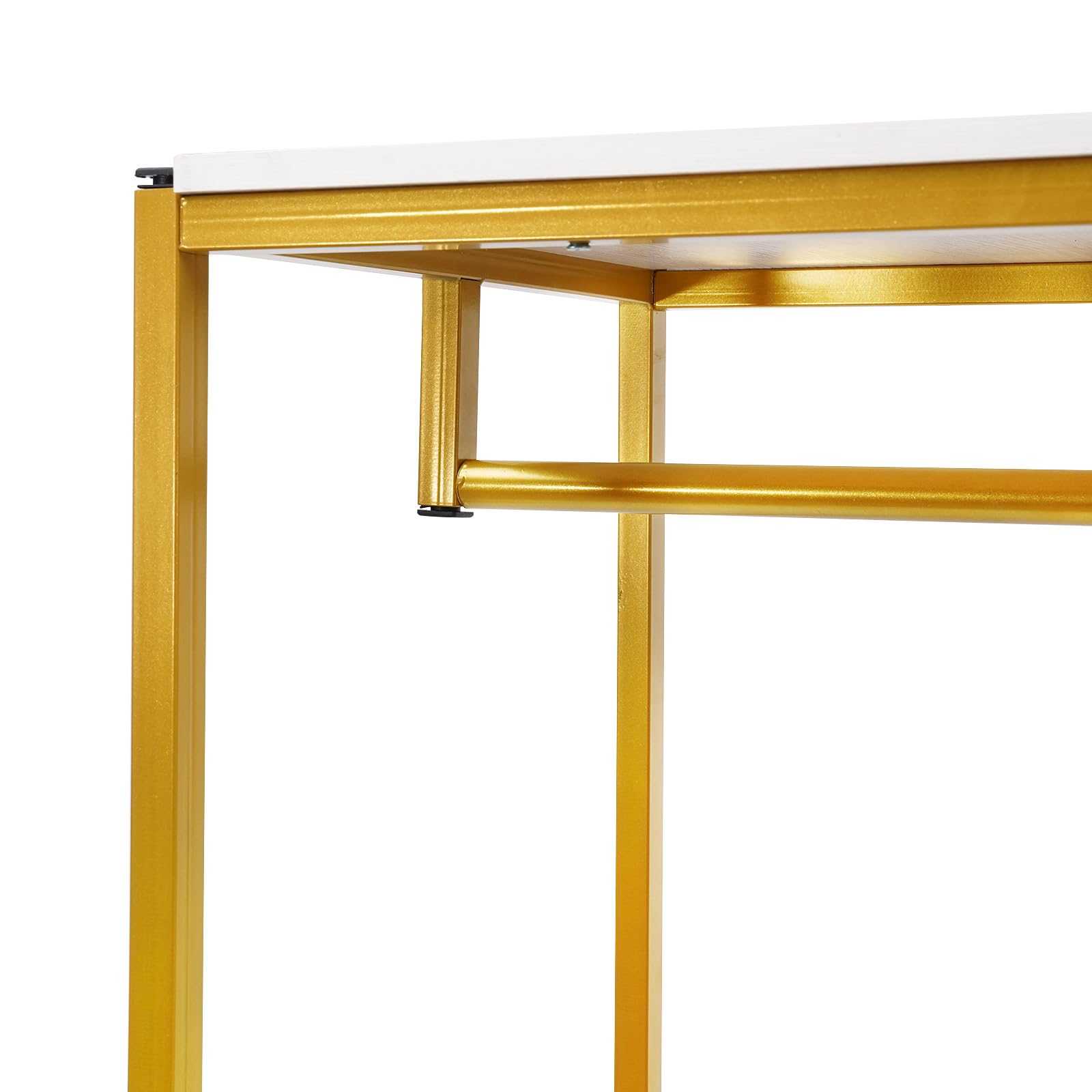 Złoty stojak na suknię ślubną kwadratowy wieszak na ubrania 120 x 45 x 190 cm idealny na wieczór panieński, przyjęcia urodzinowe, imprezy panieńskie, elegancka ekspozycja odzieży
