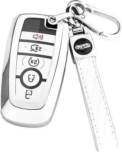 Miniatura 11 de Funda para llavero Ford con llavero, funda protectora para Ford Explorer Fusion Escape Edge Expedition Maverick Mustang Bronco F150 F250 F350 F450