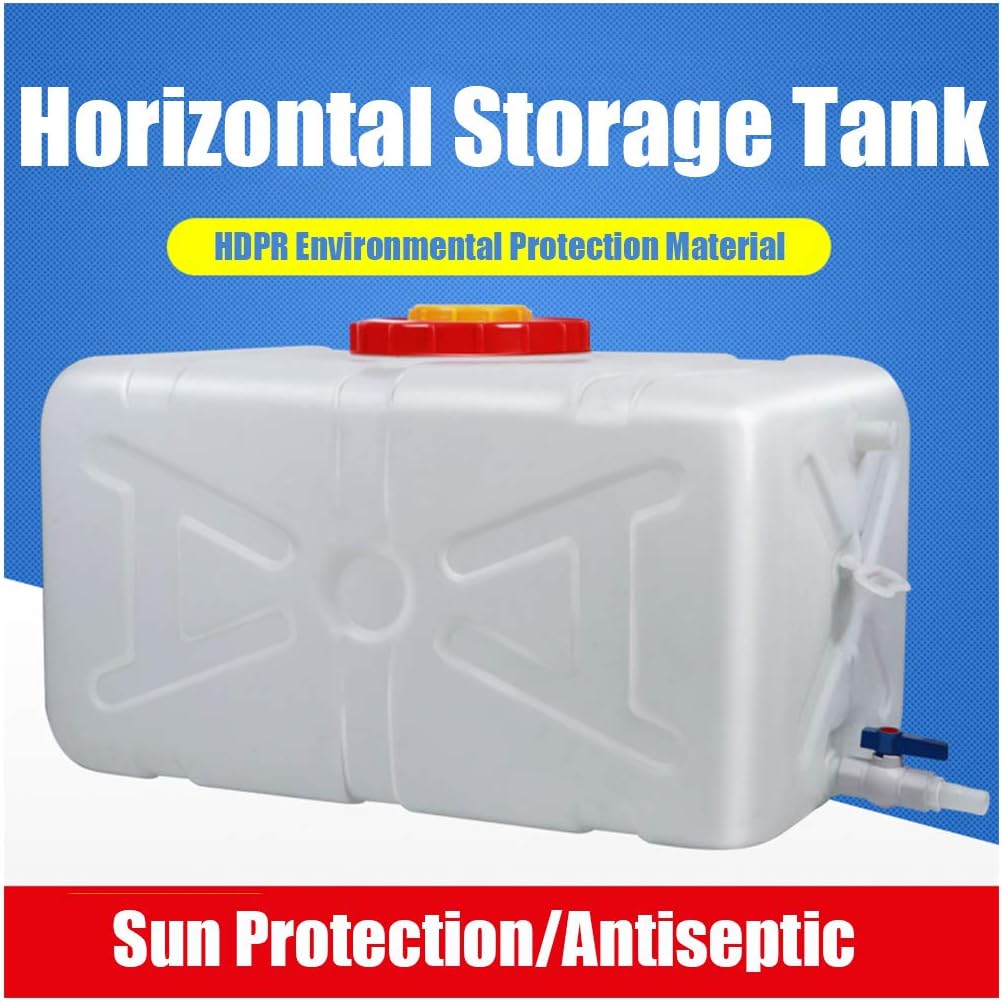 Water Tank Plastic Water Container Drum 28L Large Capacity Water Storage Containers Tank Camping Rectangle Thicken Household Water Storage Bucket ﹣20°~＋70° for Hiking Hunting Travel Water Container