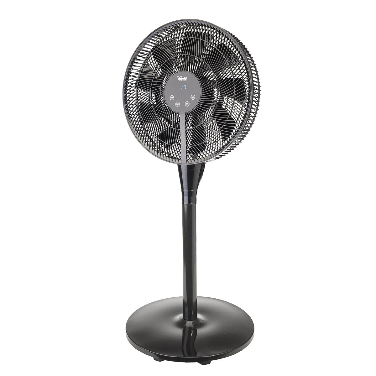 bimar VP458T Ventilatore a piantana slim.Silenzioso notte con telecomando Motore AC/DC Basso consumo,8 velocità,Timer 12h, Con display, Regolabile con due altezze,Diametro 40 cm. H1,30 9 pale. 25W