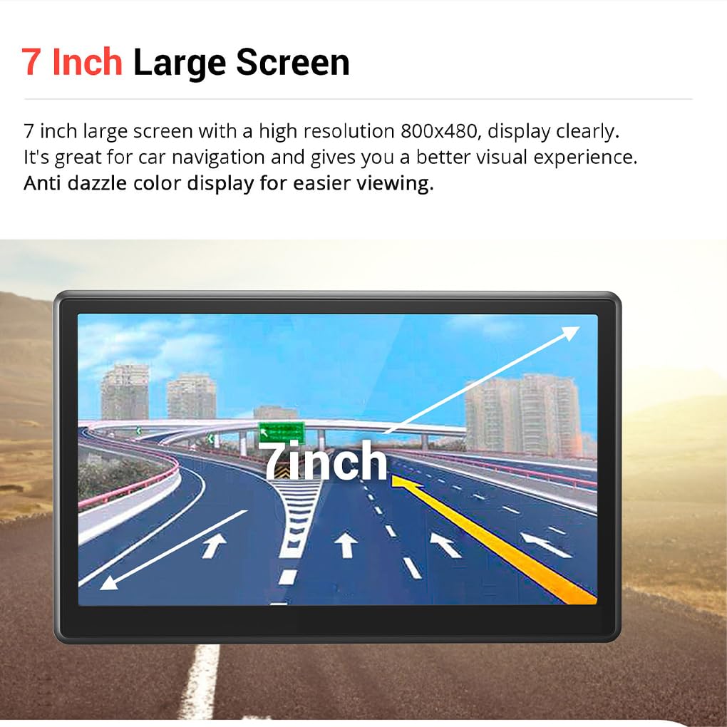 YIXANNX Sat 7in HD GPS Lane Guidance Asst Camera Lifetime Free Updates Guidance Route Options Postcode Search Map Route, Middle East — view 5