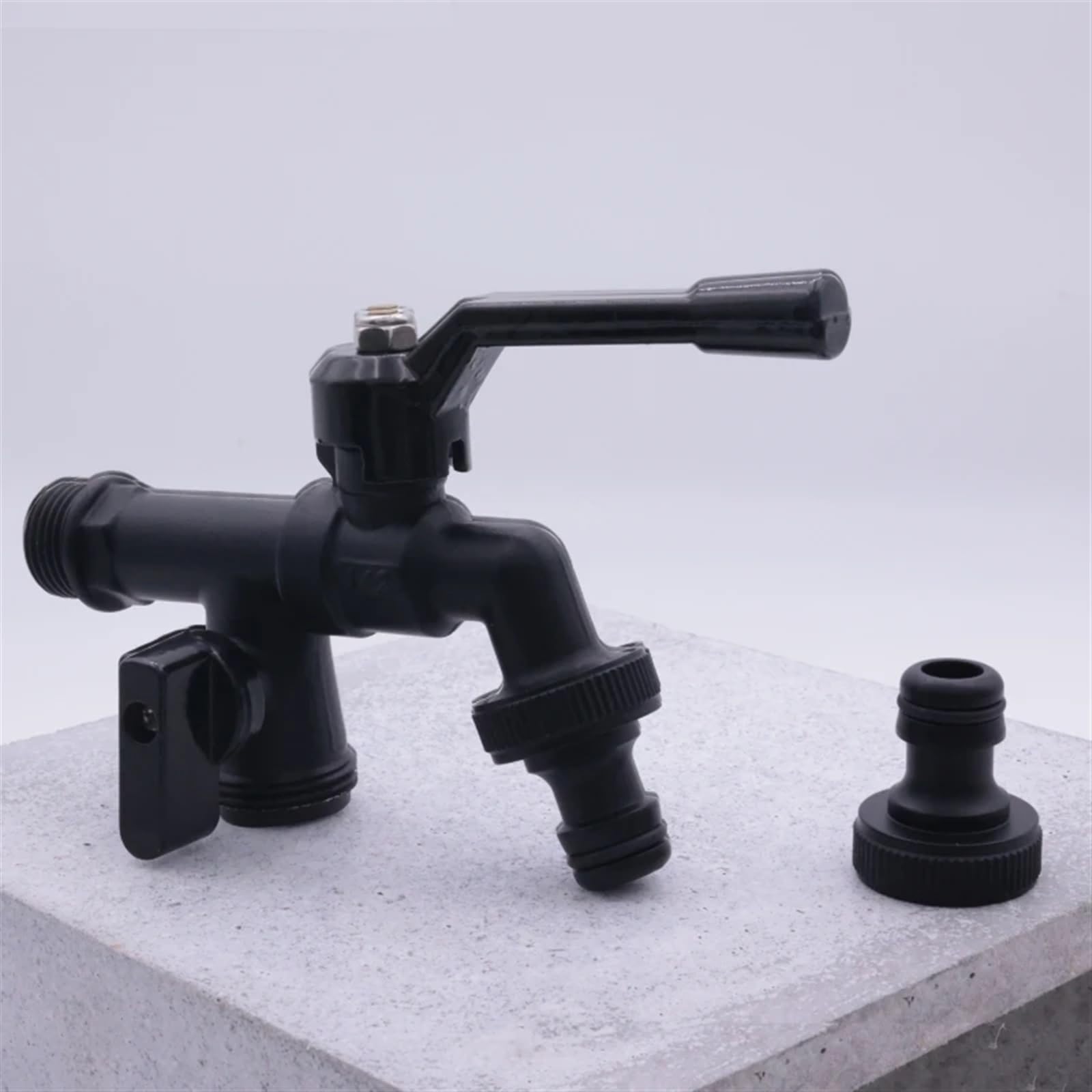Grifo de agua latón for exteriores con conector manguera, grifo jardín anticongelante, doble salida for lavadora, exterior resistente (2 pezones)(2 Nipple)
