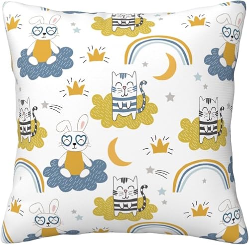 Miniatura 7 de Aimeryup Throw Pillow Covers 12x12 Inch Cute Rabbit Rainbow Decorative Pillow Covers Cushion Covers cojines decorativos para sala Pillow Cases Cute