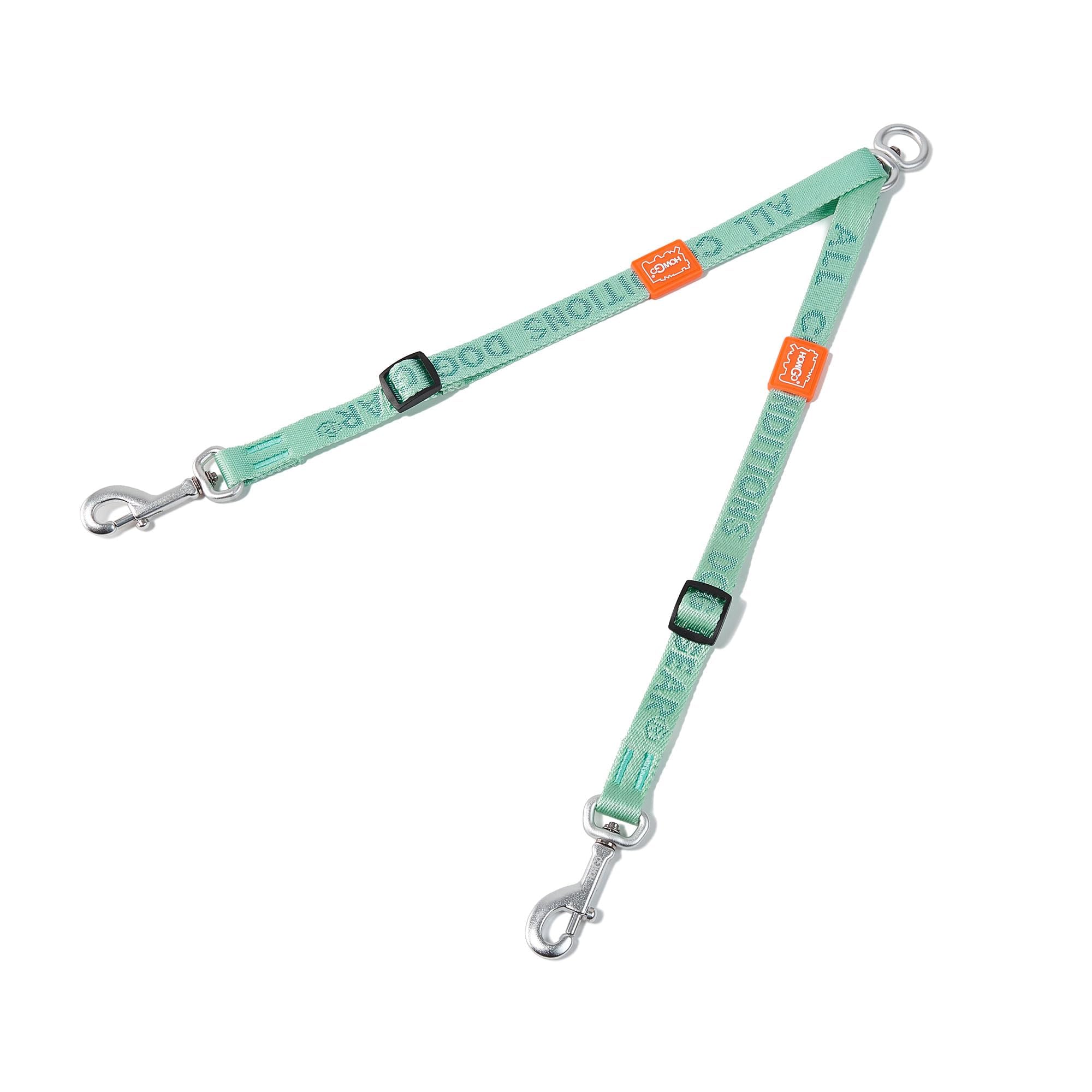 HOWGO Guinzaglio doppio per cani, nessun groviglio, girevole a 360°, regolabile con due manici imbottiti, doppia clip, accoppiatore per guinzaglio per cani di taglia piccola e media (verde menta, 0,9