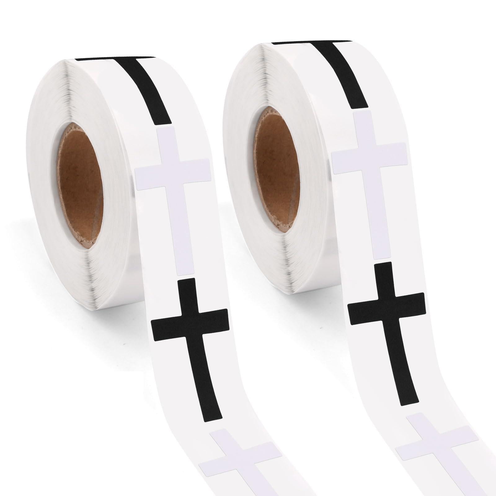 1200pcs Cross Christian Stickers, Religious Catholic Sticker Roll for Christian Athlete Baseball Football Basketball Helmet Water Bottle Sport Supplies Backpack