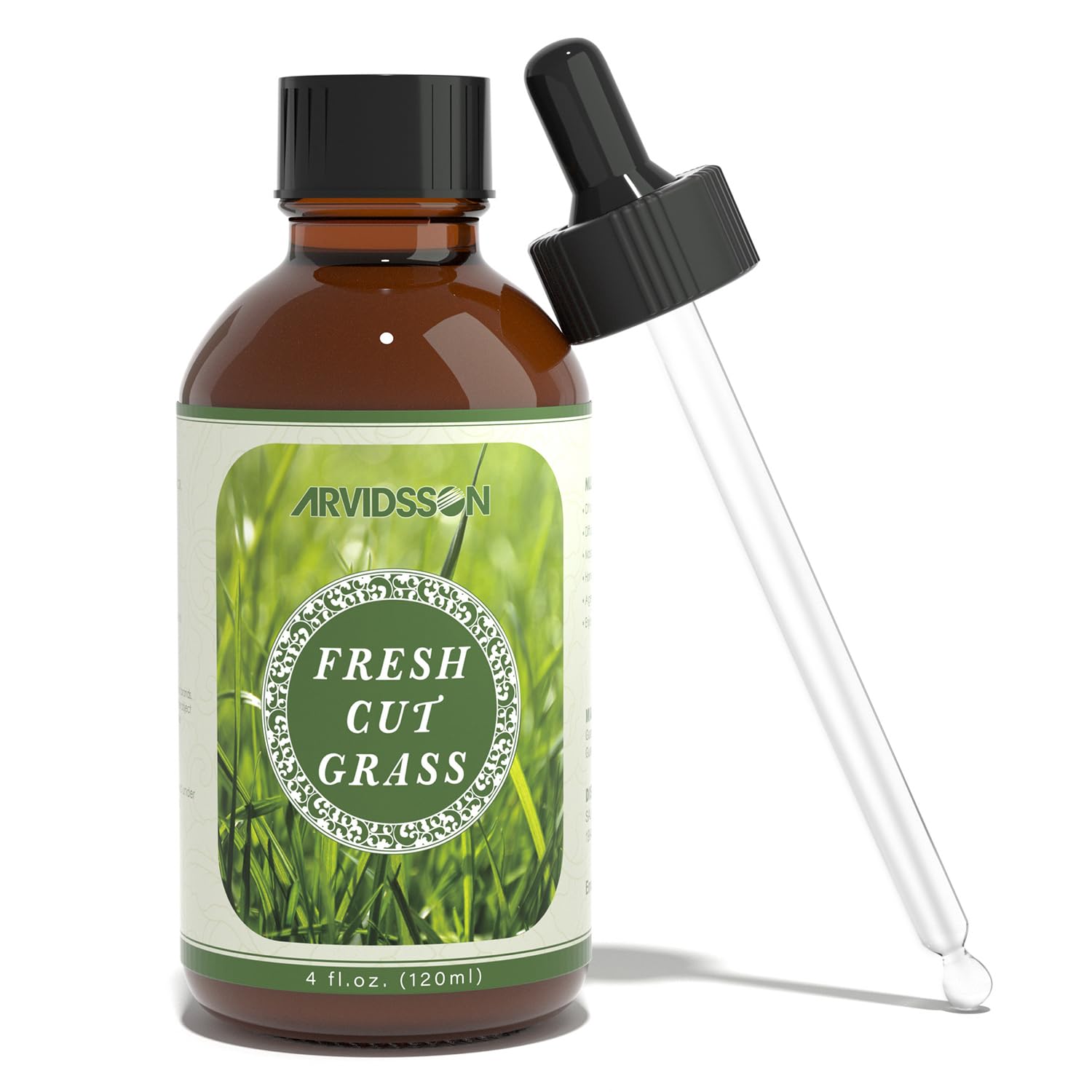 Fresh Cut Grass Essential Oil 4 Fl Oz (120ml) - ARVIDSSON Natural Spring Fragrance Oil, Fresh Cut Grass Scented Oil for Diffusers, Candle Making, Homemade Soap