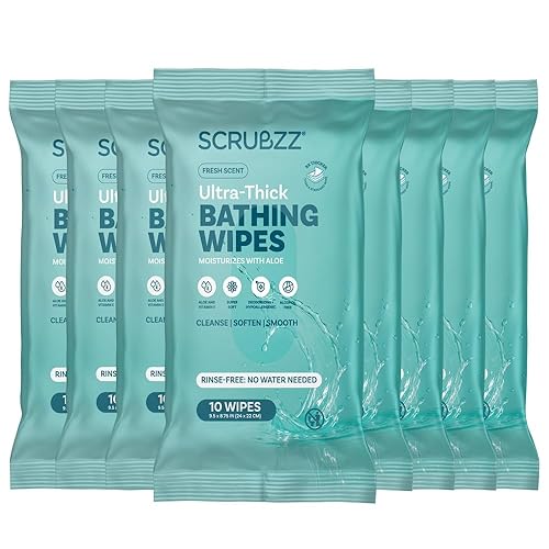 Extra Large Bath Wipes for Adults No Rinse - 80