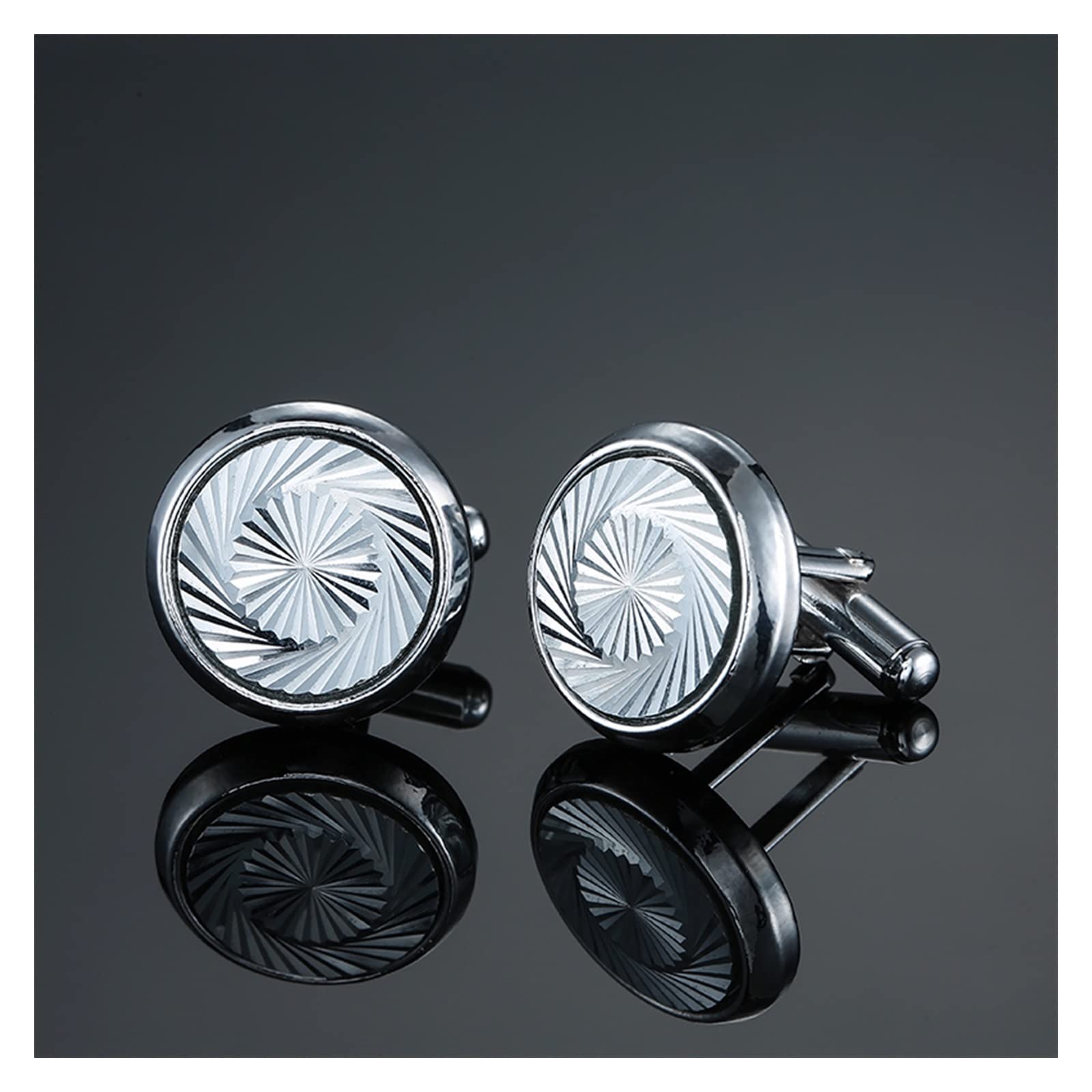 Anzug Manschettenknöpfe Klassische Männer Black Box Manschettenknöpfe Manschettenknöpfe Französisches Hochzeitskleid Hemd Zubehör 1 Double (Metal Color : 10)