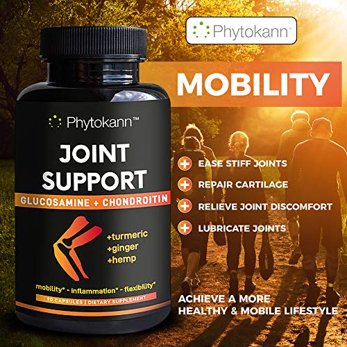 Phytokann Joint Supplement With Glucosamine Chondroitin Joint Support With Turmeric, Boswellia & Ginger — Joint Health Supplement For Joint Discomfort, Knee Support - 90 Capsules #TOP3