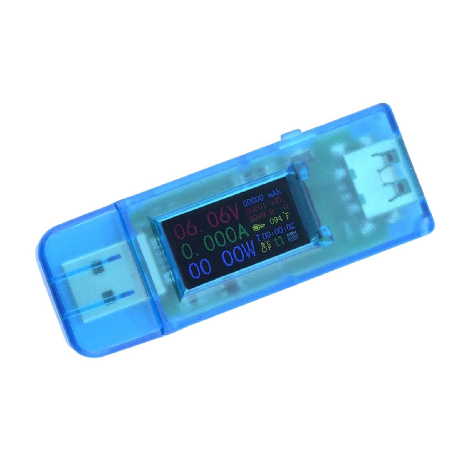 DC4 to 30V Power Consumption Meter with Temperature Display Hold Function Foldable Probes Water Resistant Construction Auto Shutdown Electric Current Monitors