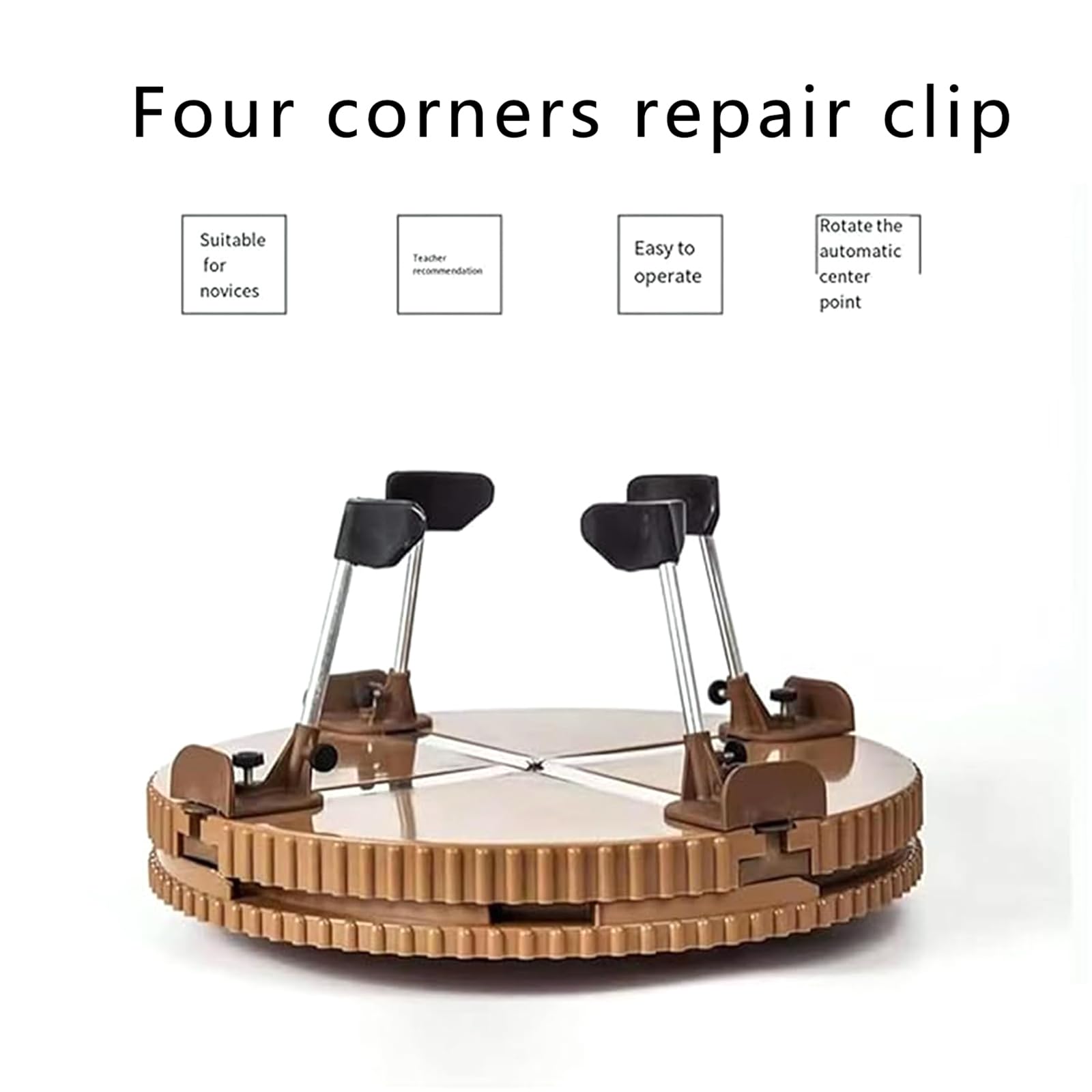 Herramienta giratoria de cerámica con clips de recorte, ABS duradero y materiales metálicos, abrazadera ajustable para proyectos de cerámica, ideal para principiantes y profesionales