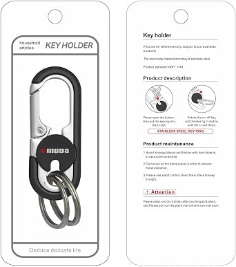 Men's Car Key Chain, Personalized Creative Stainless Steel Car Keychain for Men, Anti-Loss Heavy Duty Metal Key Ring