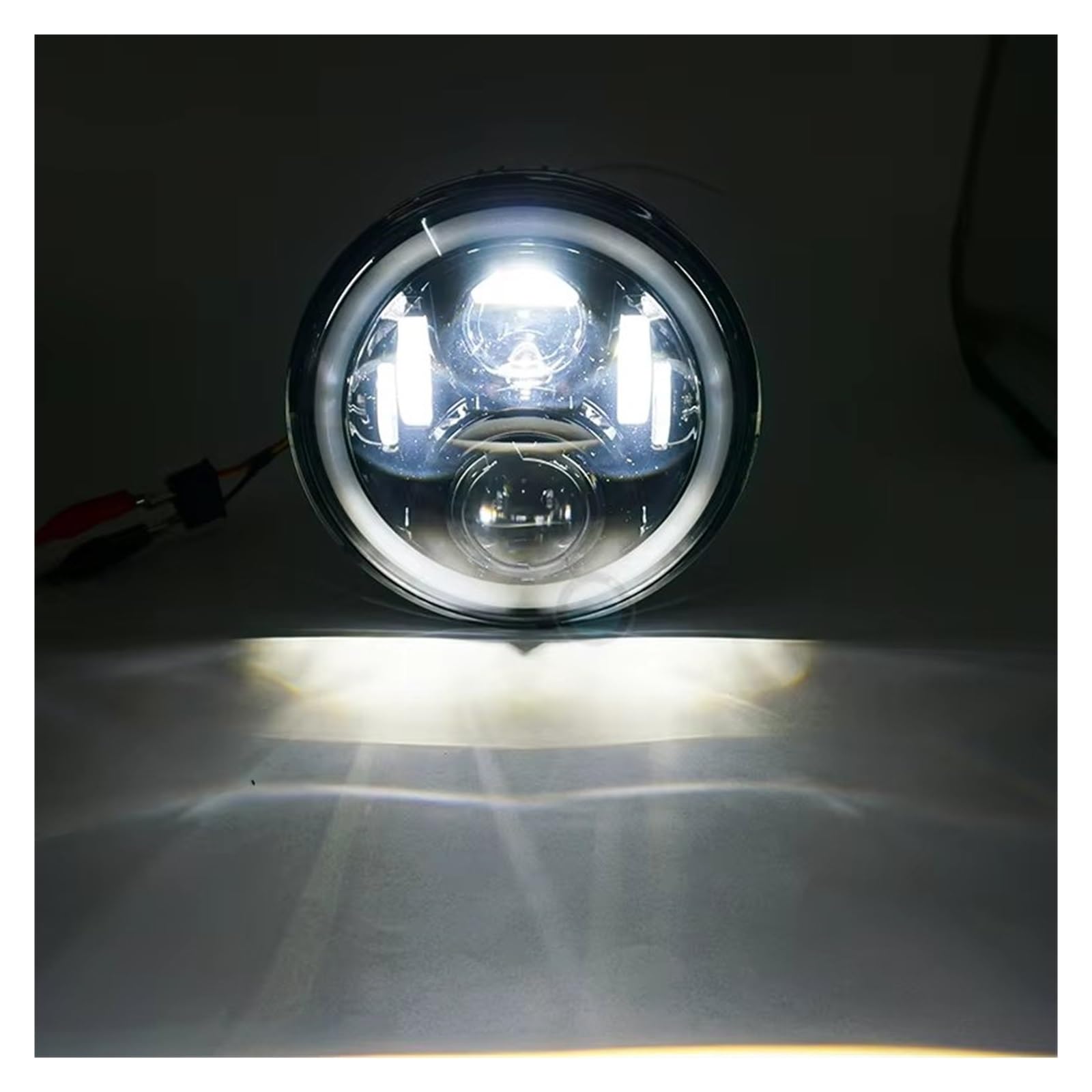 Phare Avant Moto Phares Avant LED 7 Pouces À Halo Complet Moto pour CB 400 500 1300 Hornet 250 VTR 250 LED Phares Avant