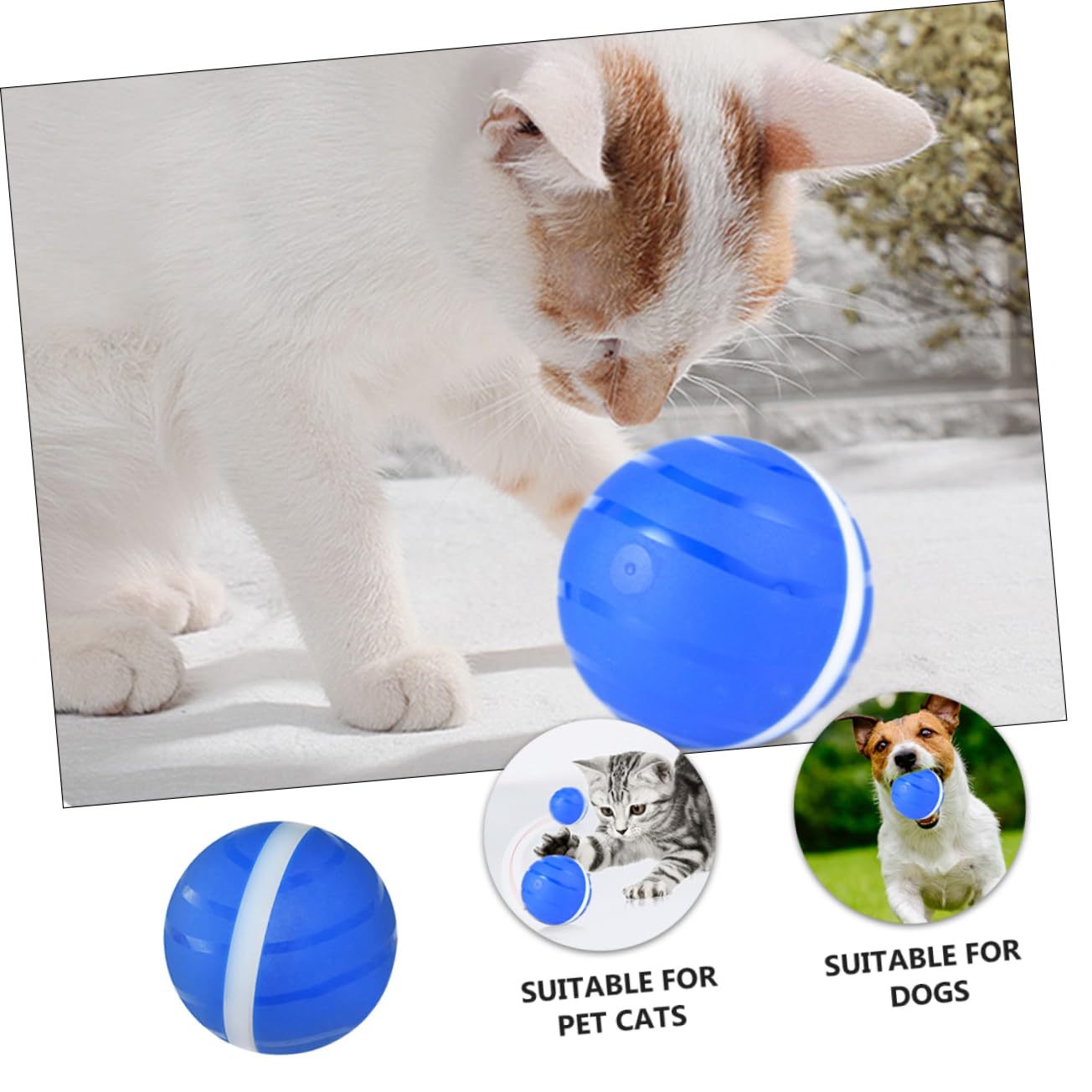 Toyvian Intelligenter Katzenball, USB Aufladbar, Leuchtend, Automatische