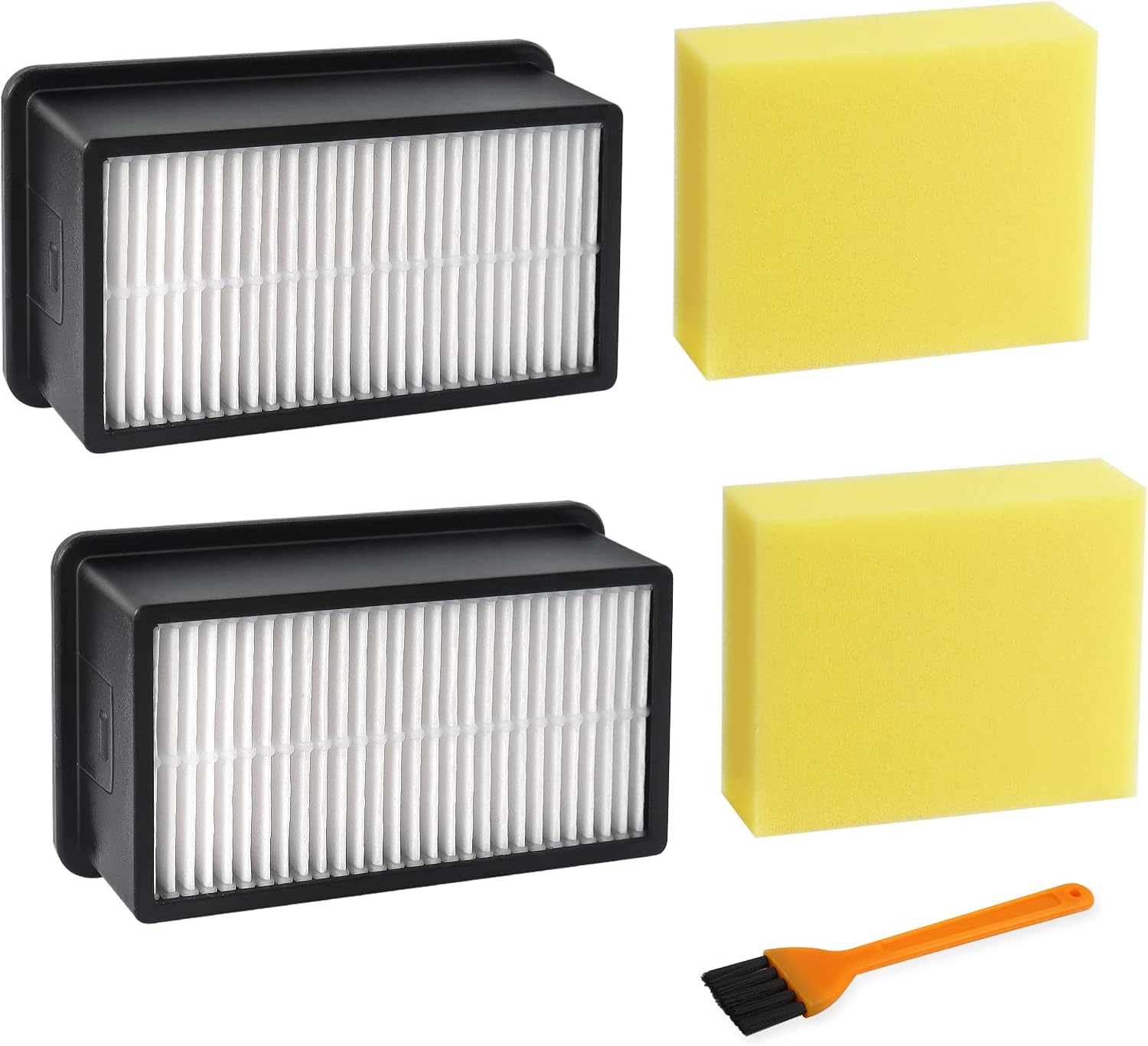 1008 Vacuum Filters 2 + 2 Pack by Blutoget - Replacement for Bissell 1008 CleanView Upright Vacuums 9595A, 1819, 1822, 1825, 1831, 1330 1332 - Compare to Part 2032663 and 1601502 (2 Pre-Motor Foam Filters 2 Post-Motor Filters 1 brush ) -