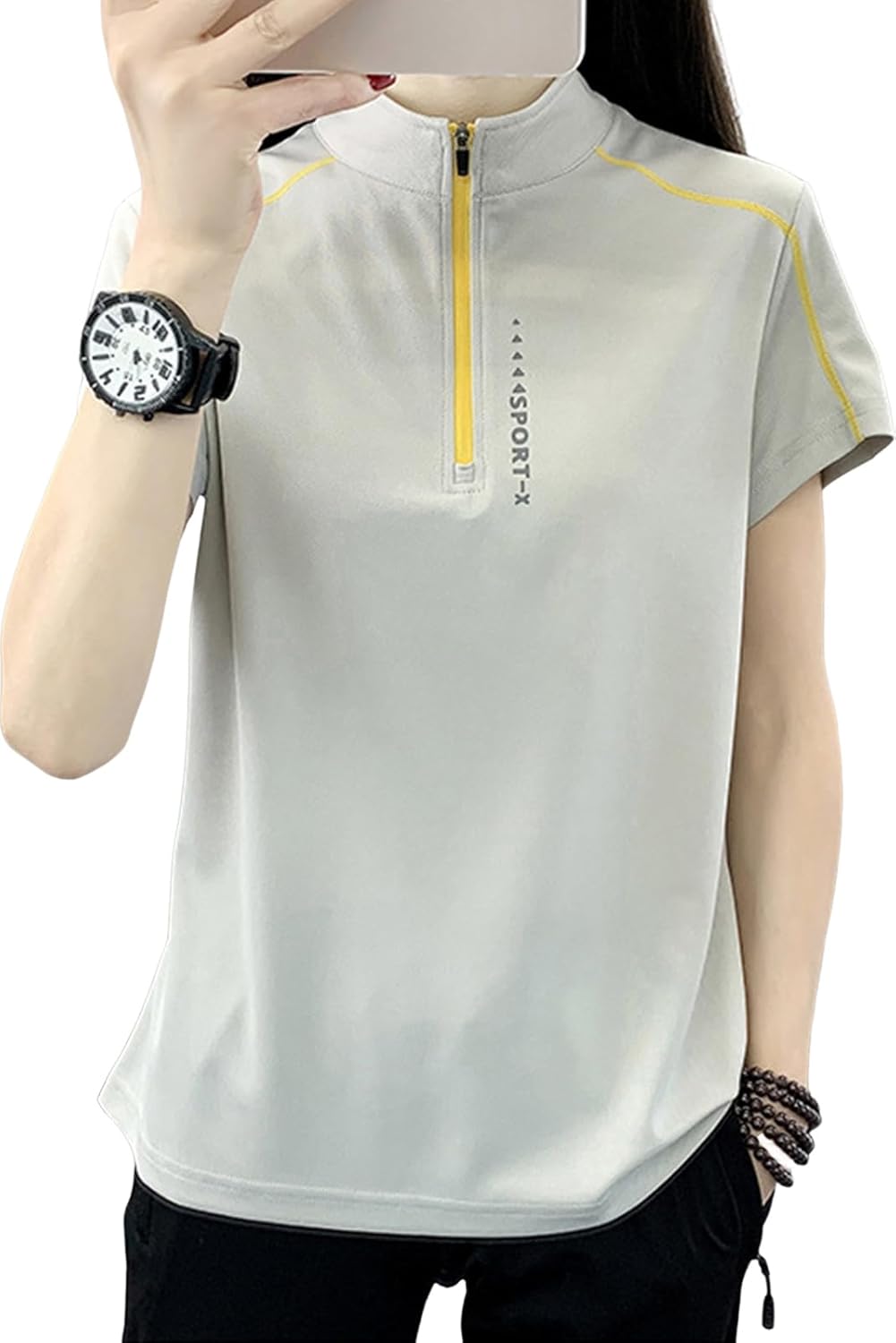 Amazon.co.jp: [エムシング] ハーフジップ スポーツ Tシャツ
