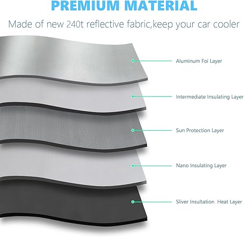 Miniatura 8 de Parasol delantero de ajuste personalizado para Ford Explorer 2016-2023, parasol plegable para parabrisas automático, protector de visera solar,