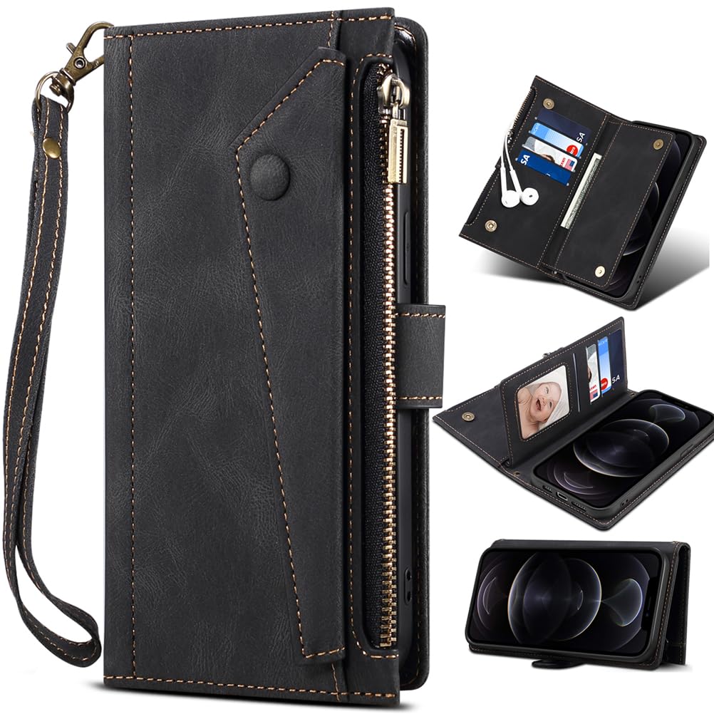 Étui Portefeuille Floral Pour Xiaomi Redmi Note 14 Pro+ - Avec Bandoulière, Poche Zippée Et Support Intégré