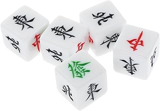 TOYANDONA 5 Pçs 22Mm Acessórios De Dados Mahjong Direção Do Vento Dados Ferramenta De Jogo De Tabuleiro Pequenos Dados Mahjong Tabuleiro De Damas Acrílico Conjunto Adereços De Jogo Adereços