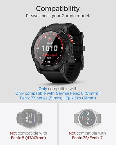 Miniatura 2 de Spigen Protector de pantalla de vidrio templado GlasTR EZ FIT diseñado para Garmin Fenix 8Fenix 7X SeriesEpix Pro (2.008 in)  Paquete de 2