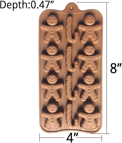 Miniatura 2 de Molde de silicona para chocolate con forma de bastón de jengibre para hombre, 2 unidades-12 cavidades, molde de silicona de Navidad para hornear,