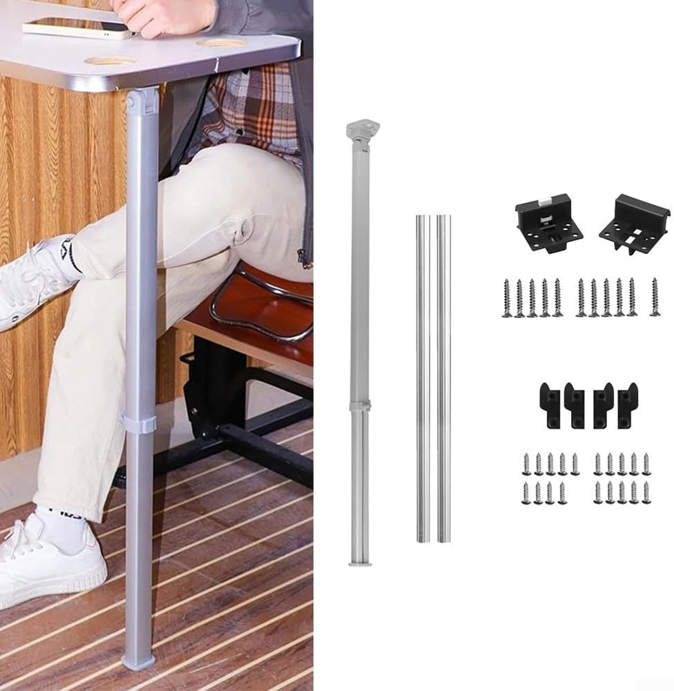 Folding Telescoping RV Table Leg Kit with 21-36 Inch Height Adjustable Aluminum Alloy Support and Slide Rails for Camper, Caravan, Yacht, Boat, Travel Trailer, Interior Furniture