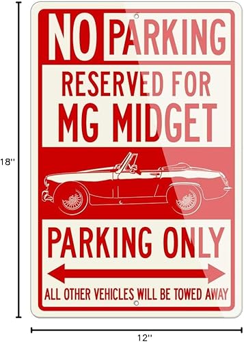 Miniatura 2 de MG Midget Convertible 1961-1979 - Letrero de aluminio reservado solo para estacionamiento, 8 x 12 pulgadas (1, pequeño), gran regalo de automóvil