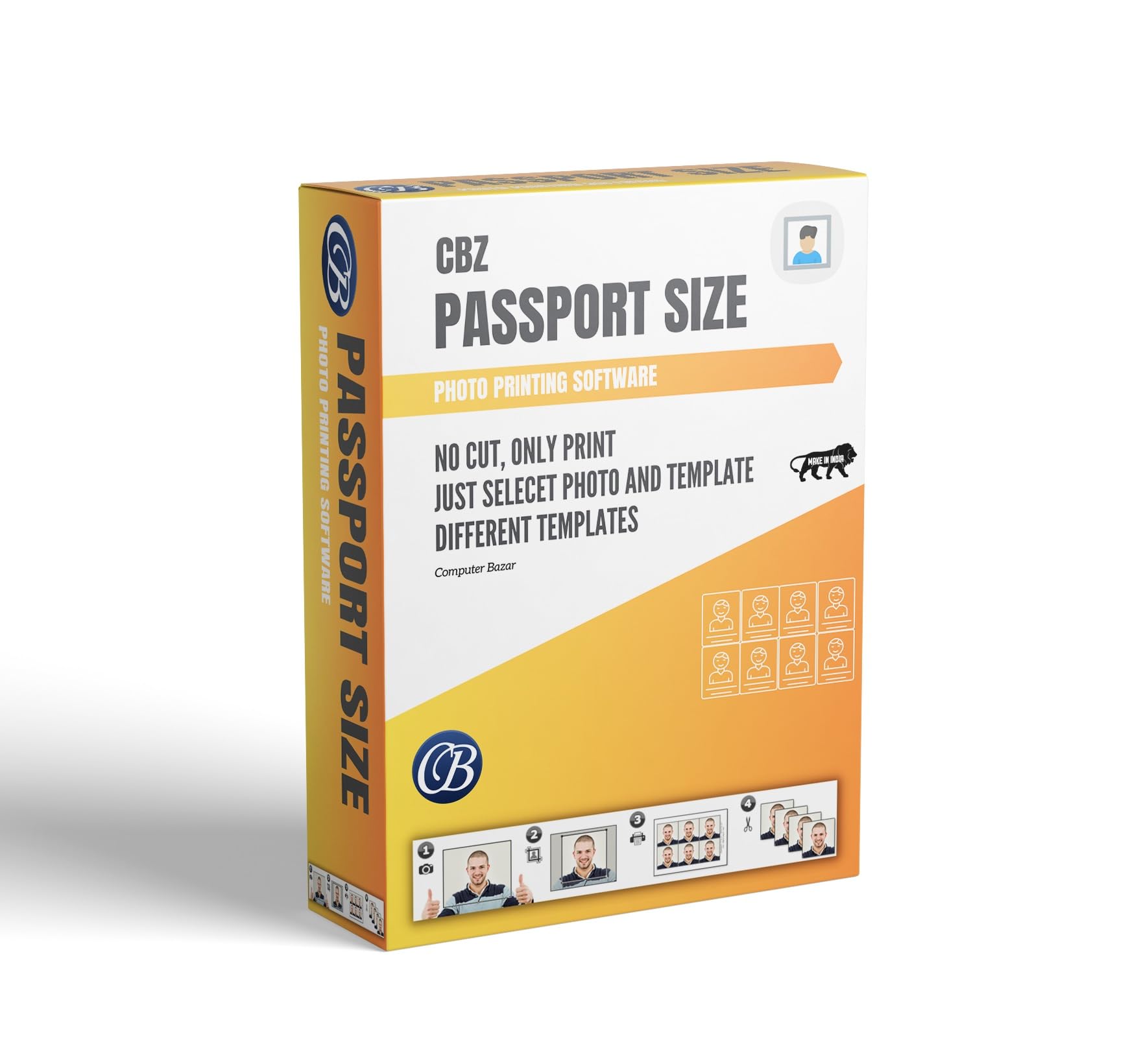 COMPUTER BAZAR Passport Size Photo Printing Software | Print Passport Photos in Just 2 Minutes | Different Template (License Key Card)-image-18