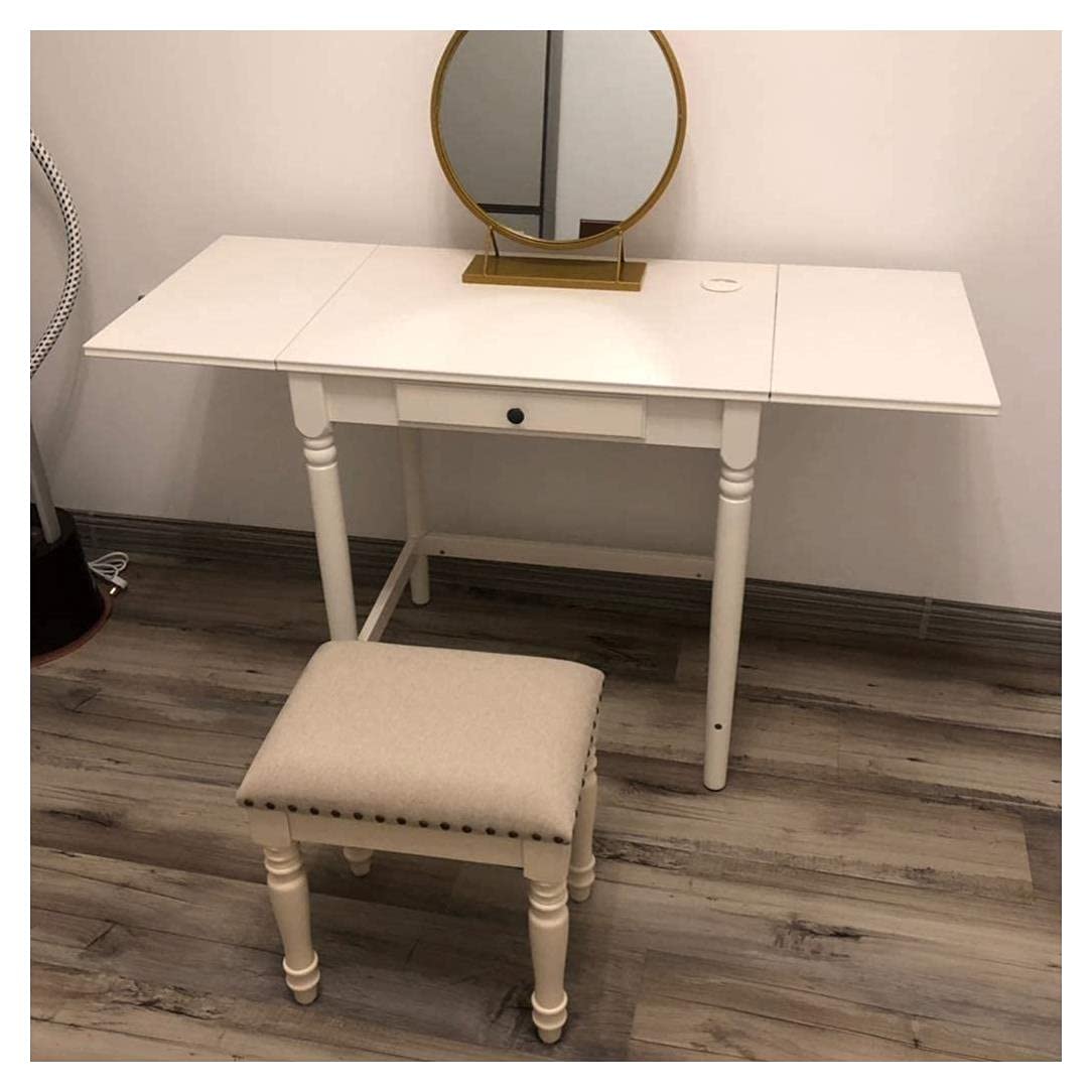 Sgabello da Toeletta per Pianoforte, Imbottito, per Tastiera di Pianoforte, per Soggiorno, in Legno, per Scarpe, Poggiapiedi, Bianco,Black