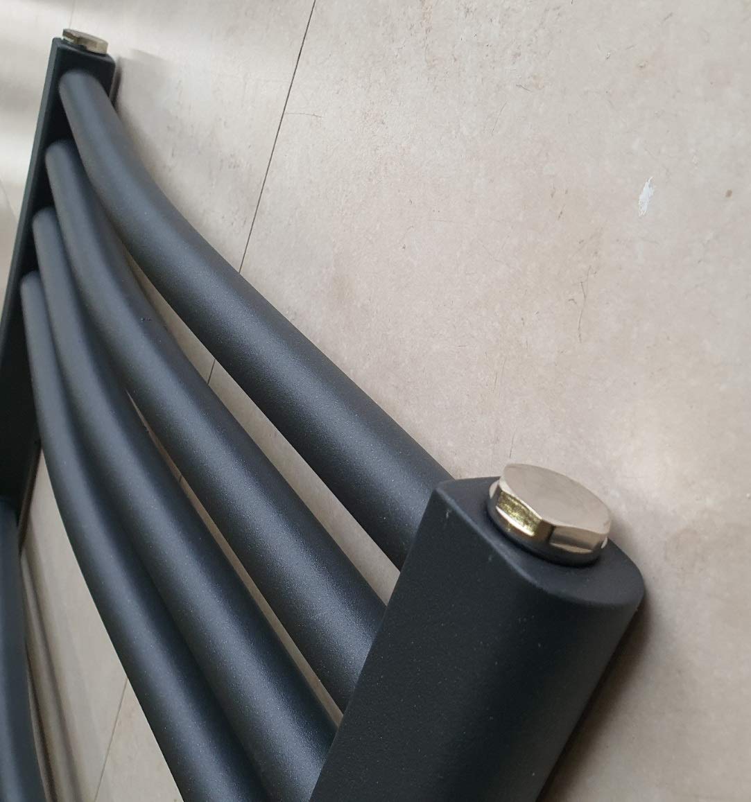 500 W x 800 H Antracita eléctrico Curvo toallero radiador de baño