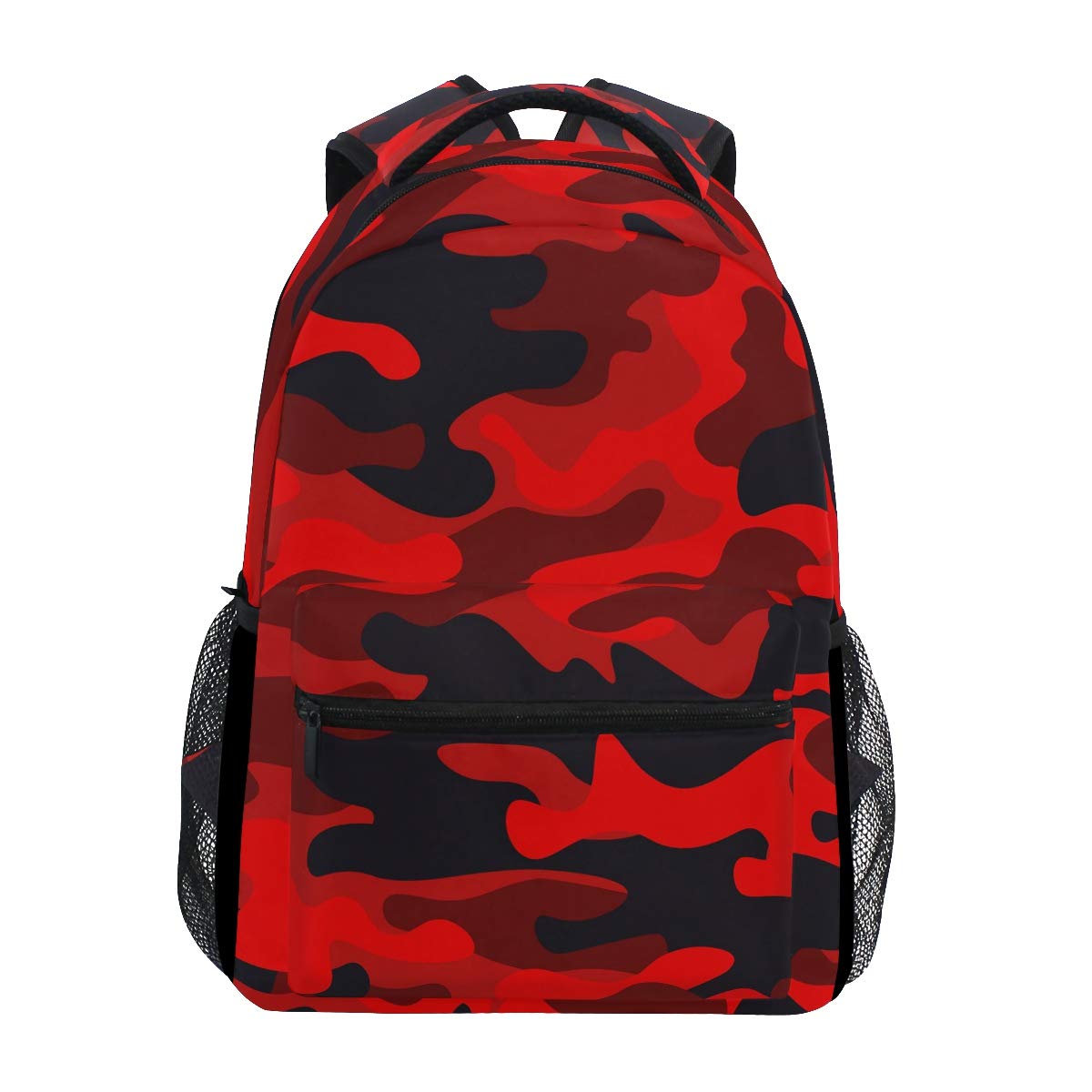 Atourdealss Unisex Kids As Shown Camouflage Military Backpack School Shoulder Bag Gym Backpack, Red Black Laptop Bag Outdoor Travel Bag For Kids Boys Girls Women Men