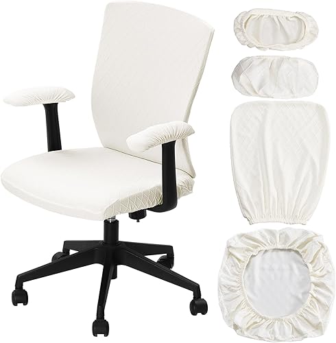 Tallew Juego de 4 fundas para sillas de oficina, fundas protectoras universales para sillas de computadora, fundas elásticas para reposabrazos de
