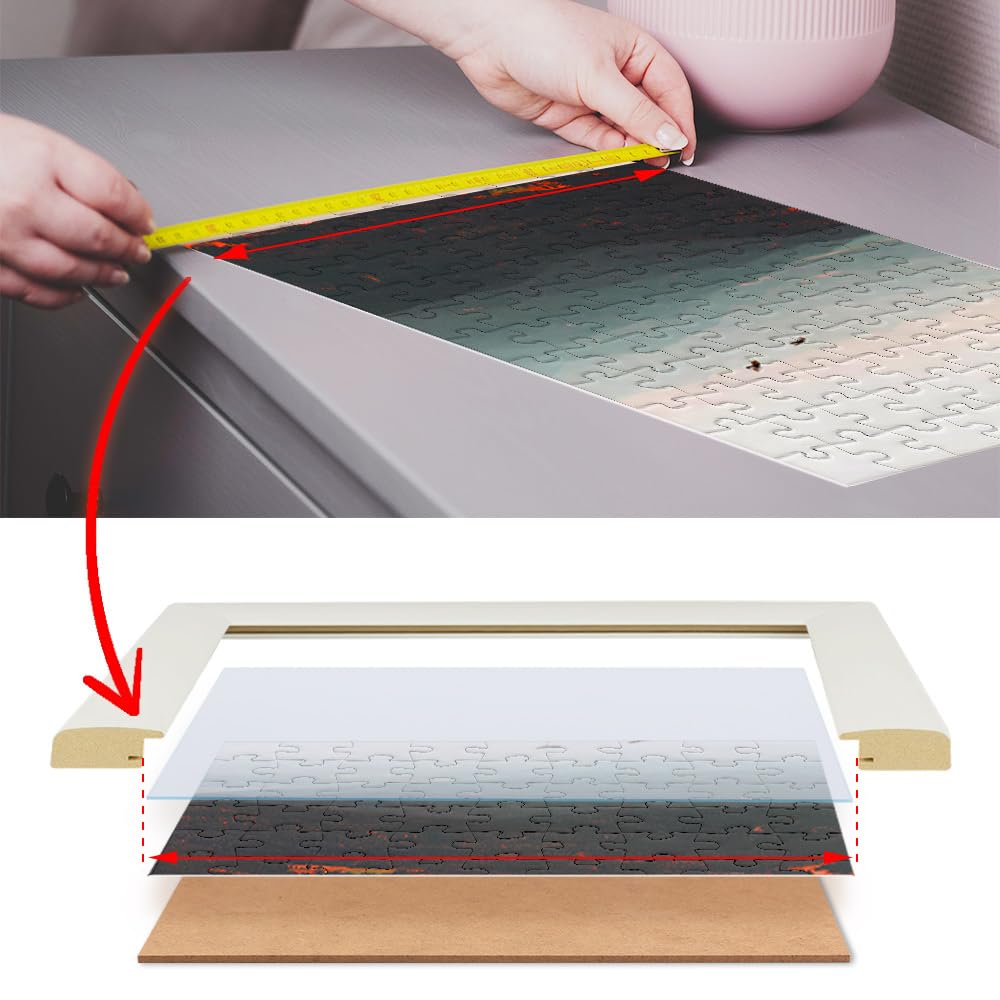 Bildershop-24 Cornice puzzle Corona in alluminio spazzolato (decorazione) 27 x 39 cm, 39 x 27 cm (circa 300 pezzi)