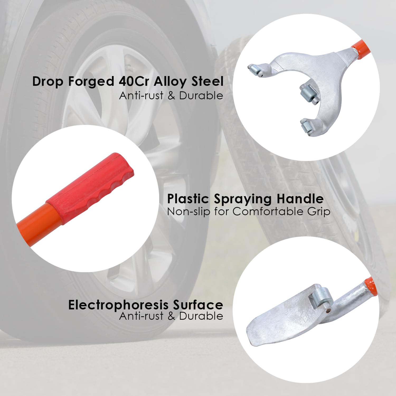 AIM Tools Cambiador neumáticos 17,5 a 24,5" Herramienta extracción Montaje y desmontaje para camión sin cámara guardaespaldas Adicional Cambio Manual Ruedas para reparación automóviles y Camiones