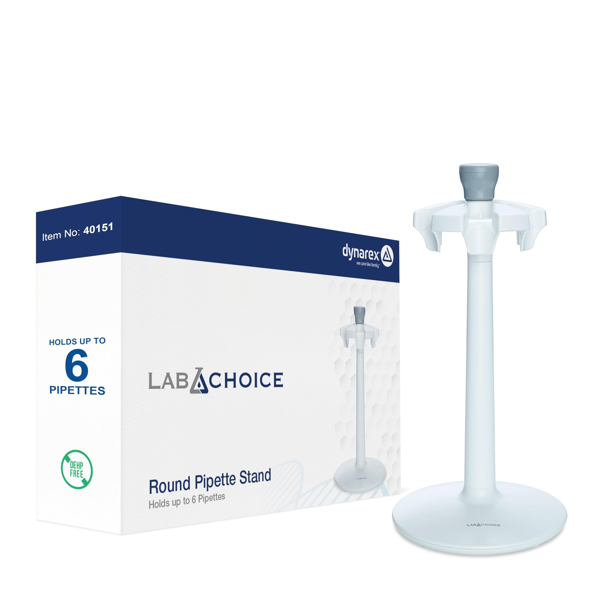 LabChoice - Soporte redondo para pipetas - Soporte de carrusel para hasta 6 micropipetas de laboratorio - Fácil montaje, base resistente - Equipo de laboratorio