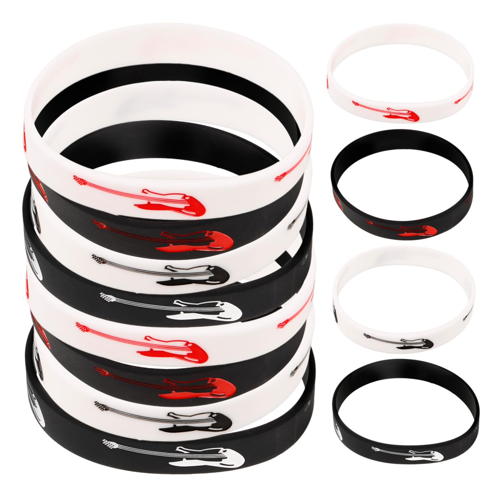 Tofficu 100 Pezzi Musica Braccialetto Del Partito Musica A Tema Del Partito Braccialetti Chitarra Braccialetti Elastici Musica Sfida Del Partito Braccialetti Chitarra Rap Rifornimenti Del