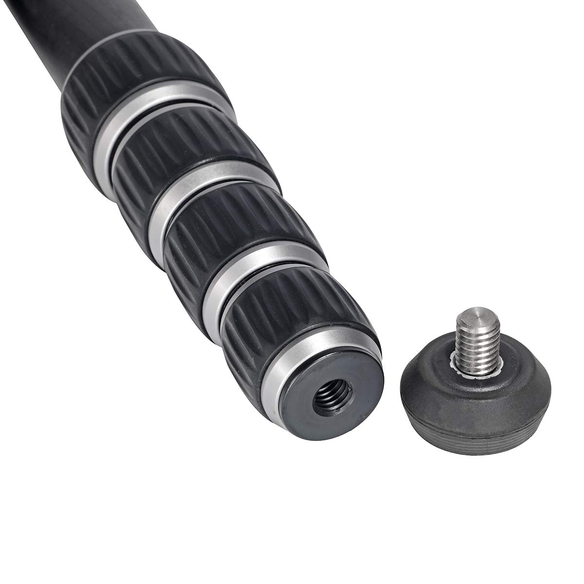 JUSINO Robusto monopiede leggero in carbonio con 5 segmenti fino a 140 cm di altezza, 12 kg di chiusura a sgancio rapido