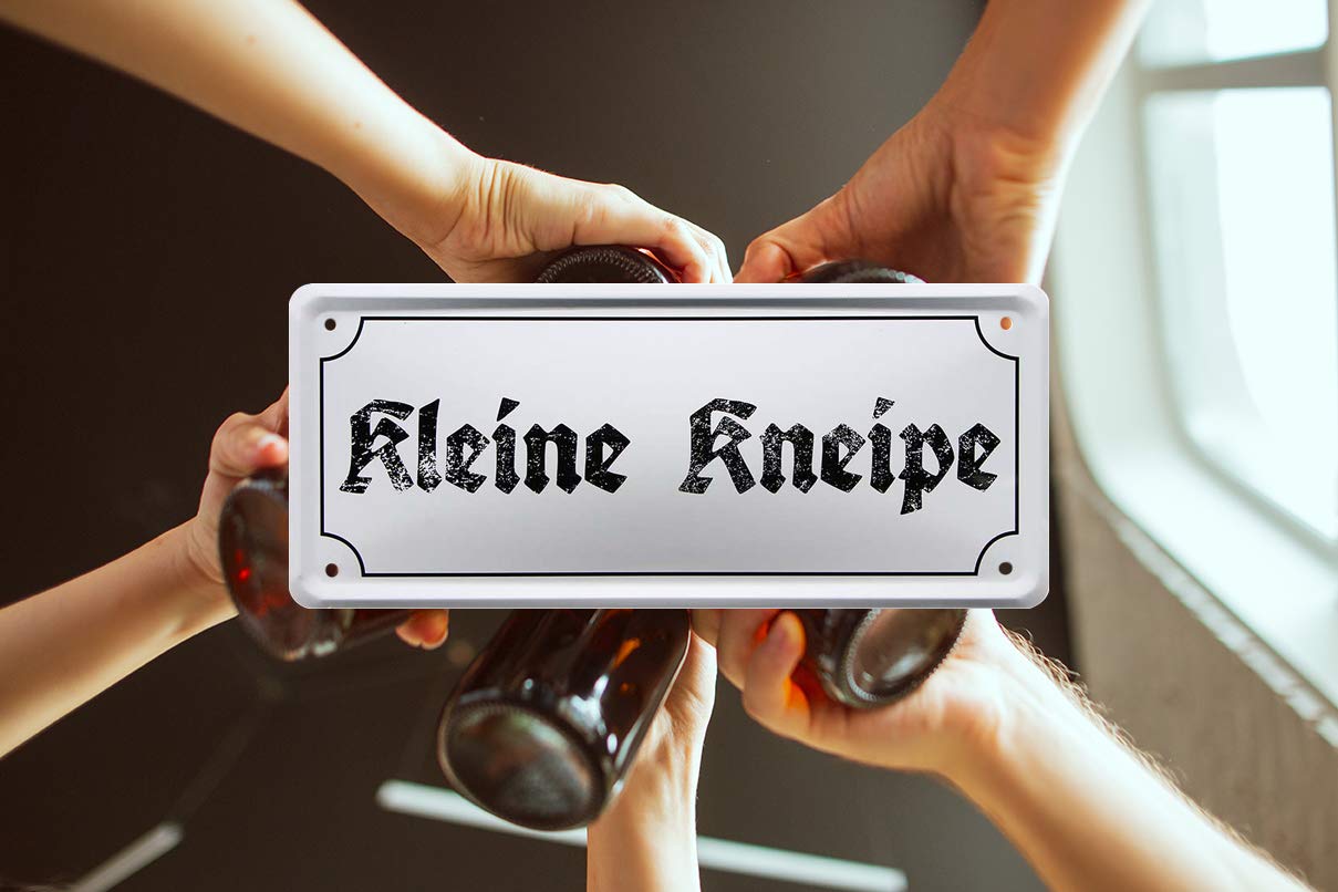 Mein Wohlfühlort BAR Schild - Vintage Metall-Deko 20x30cm Für Bar, Man Cave & Wohnzimmer