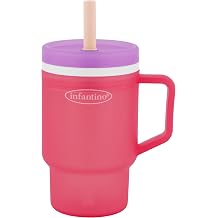 Infantino My 1st Tumbler Plastic Sippy Cup, Hibiscus, Straw Cup, 10oz