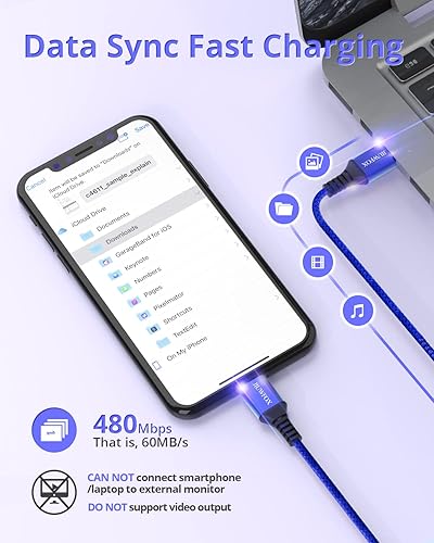 Miniatura 5 de Cable USB C a USB C (10 pies, paquete de 3), cable USB C de 60 W3 A de carga rápida para iPhone 1515Pro15Plus15ProMax Samsung S23S22S21 Note 2010