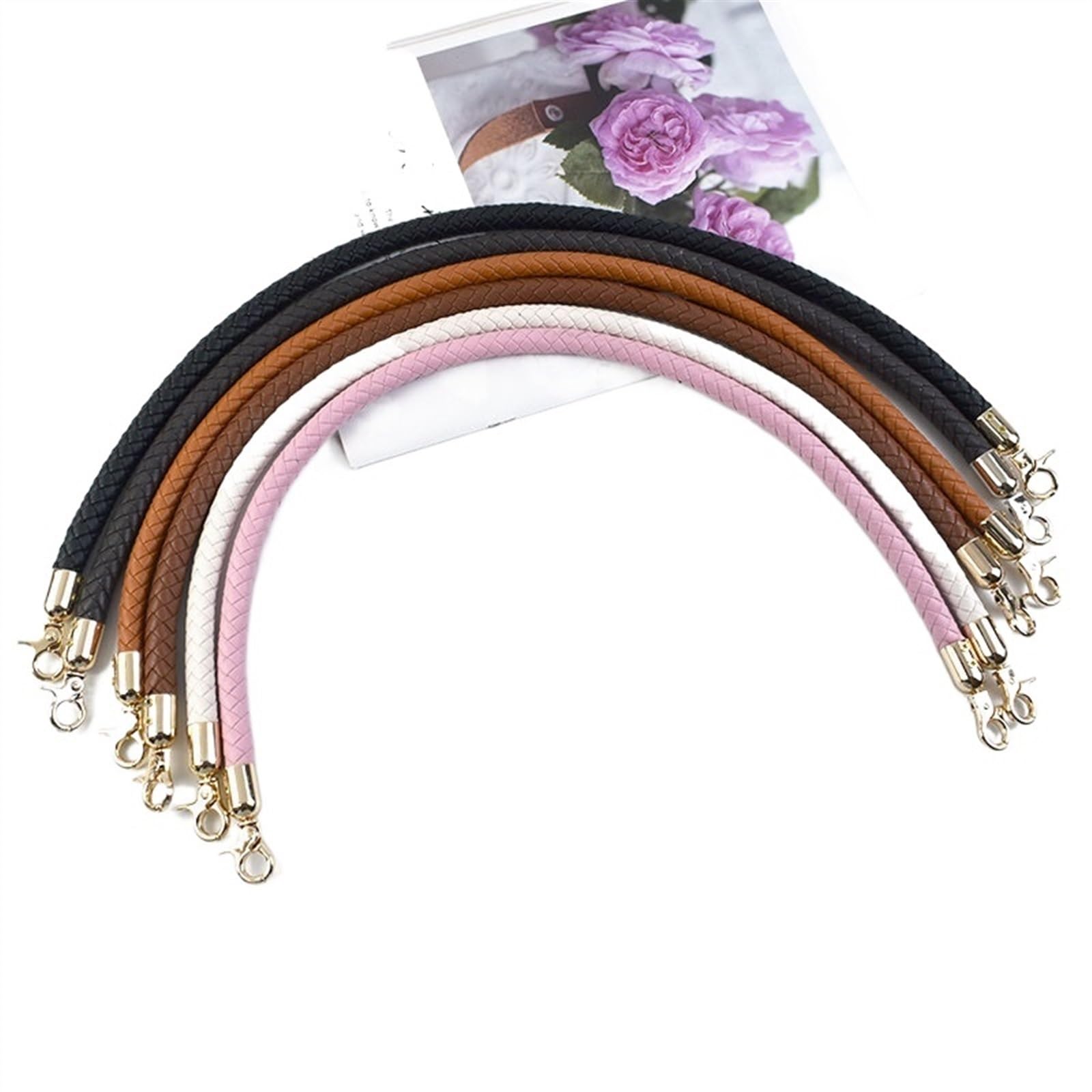 Verstellbarer Taschengurt 2 Stück 30/40/60 cm Bunte Umhängetasche Ersatzgriff Ledertaschenkette Schultergurt Unterarmtasche Gewebte PU-Kette Metallschnalle Griffzubehör Handtasche Schultertaschenrieme