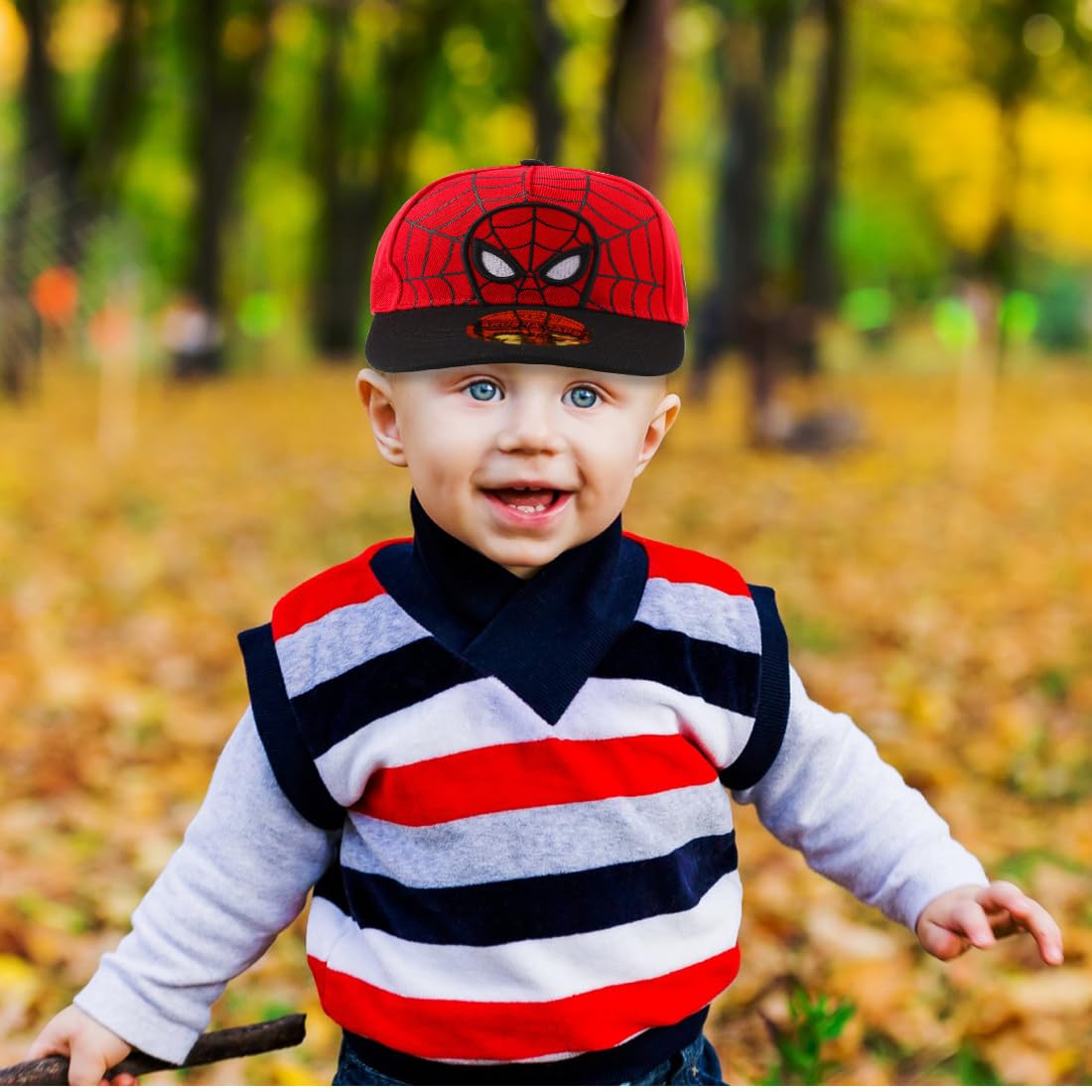 2 Stück Kinder Caps Jungen, Cartoon Cap, Spider Baseball Cap, Basecap Jungen, Snapback Cap, Schildkappe Kinder Alter 2-8 Jahre