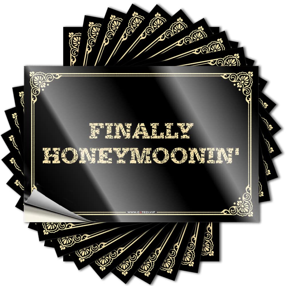 Camping Decorations Garage Stickers | Finally Honeymoonin' Fire Durable Vinyl Sticker Easy Apply for Outdoor(8X12CM)