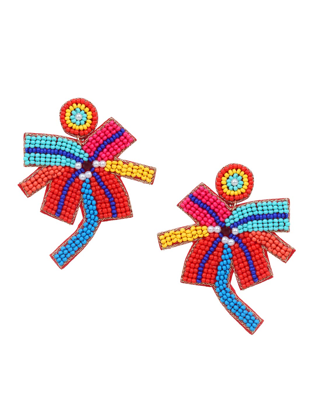 Mali Fionna Handmade Multicoloured Contemporary Drop Earrings (Red) (B0C9J72YJT) Amazon Price History, Amazon Price Tracker